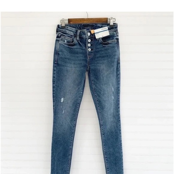 Arizona Mid Rise Dark Blue Denim Skinny Jeans Size 1 - Picture 1 of 7